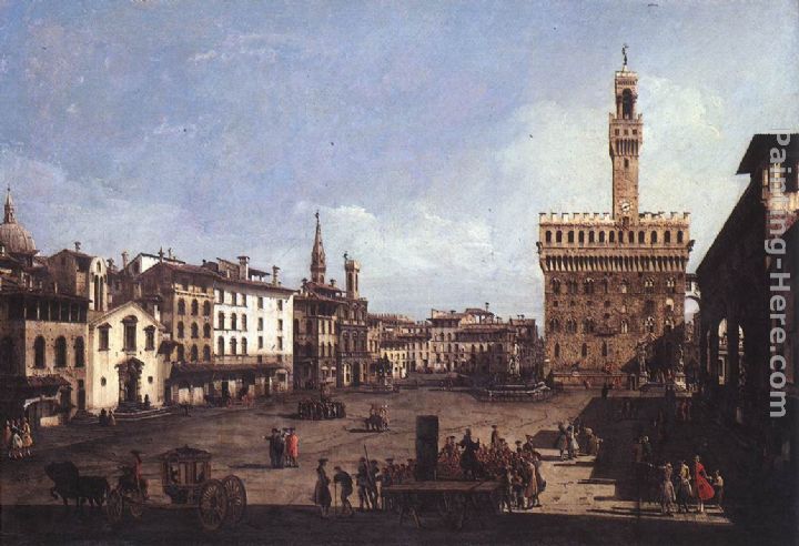 The Piazza della Signoria in Florence painting - Bernardo Bellotto The Piazza della Signoria in Florence art painting